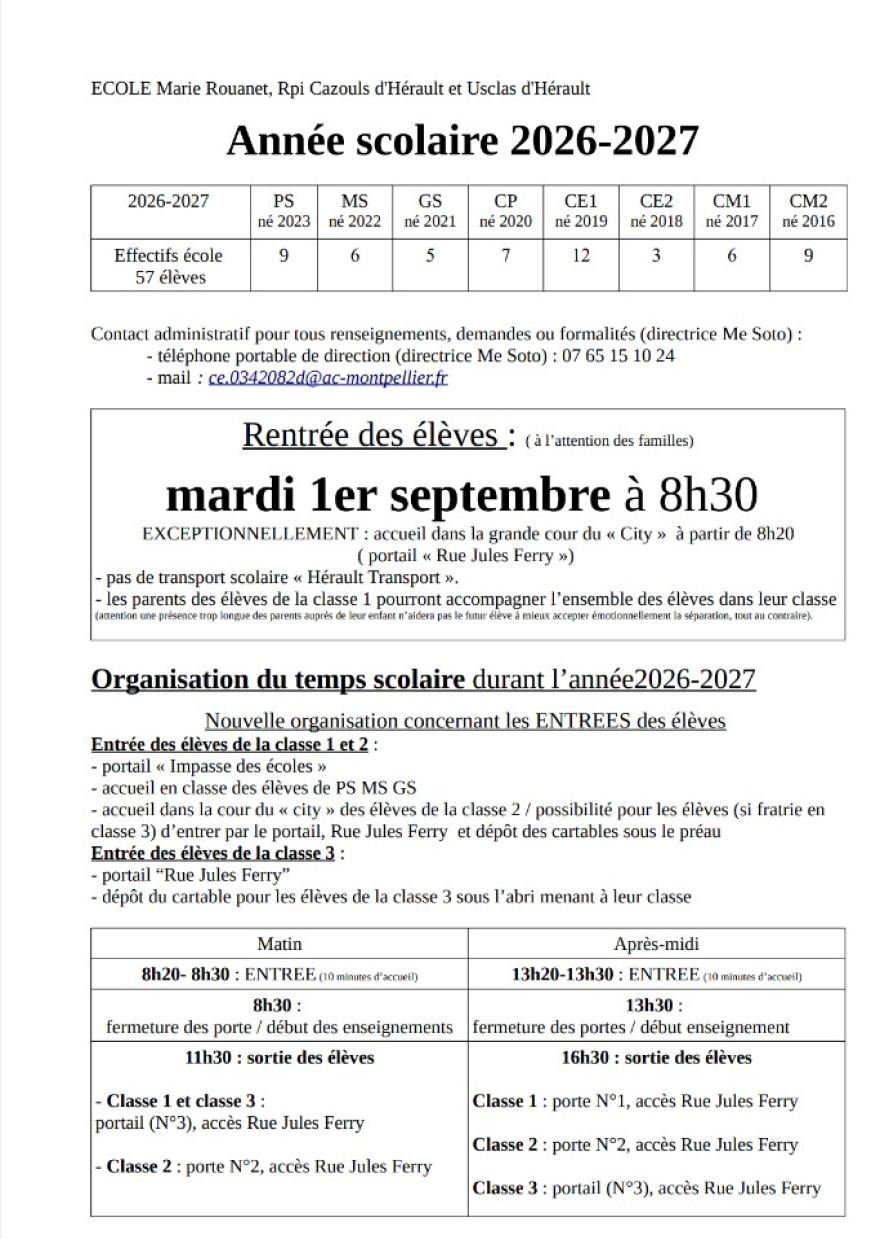 Photo RENTRÉE SCOLAIRE
